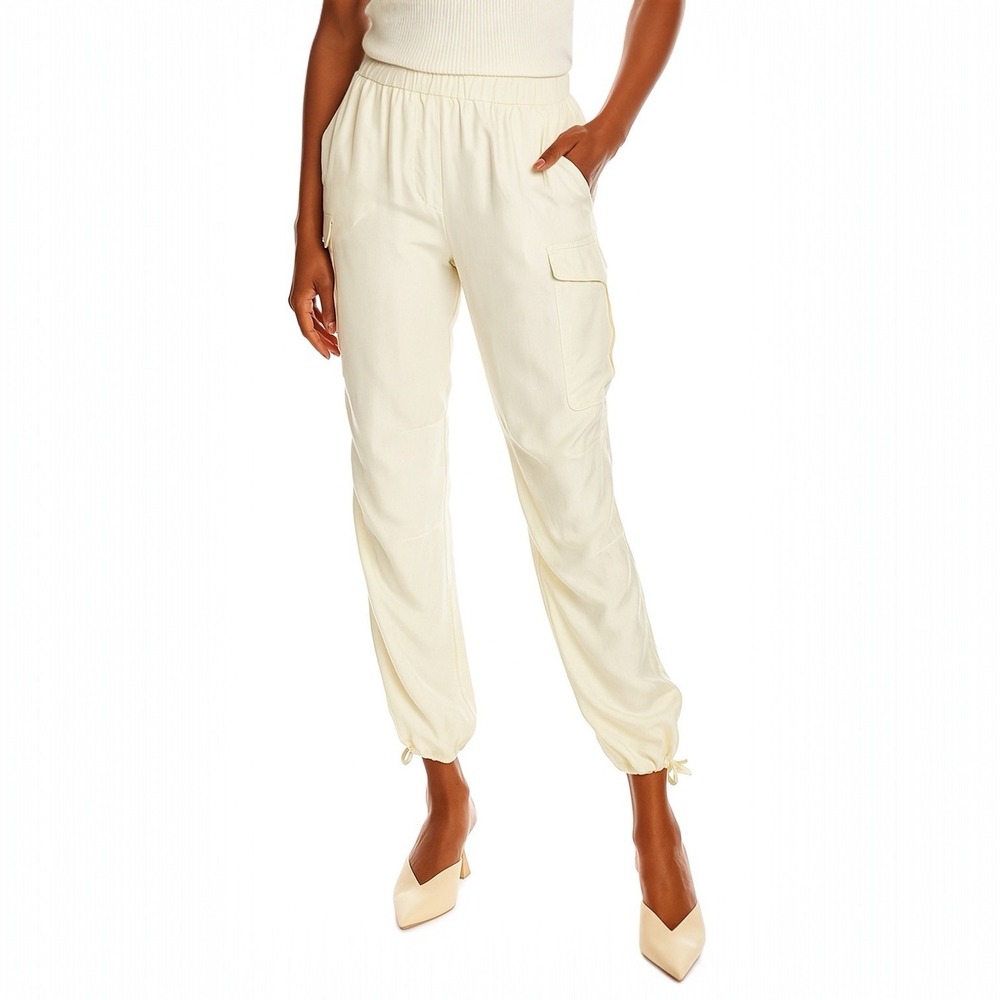 Rag & Bone 100% Silk Roth Cargo Jogger Pants In Ivory Size S NWT $425